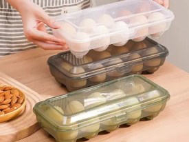 Huevera organizadora con tapa 10 huevos 